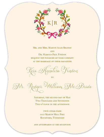 Flowery Wreath Invitations